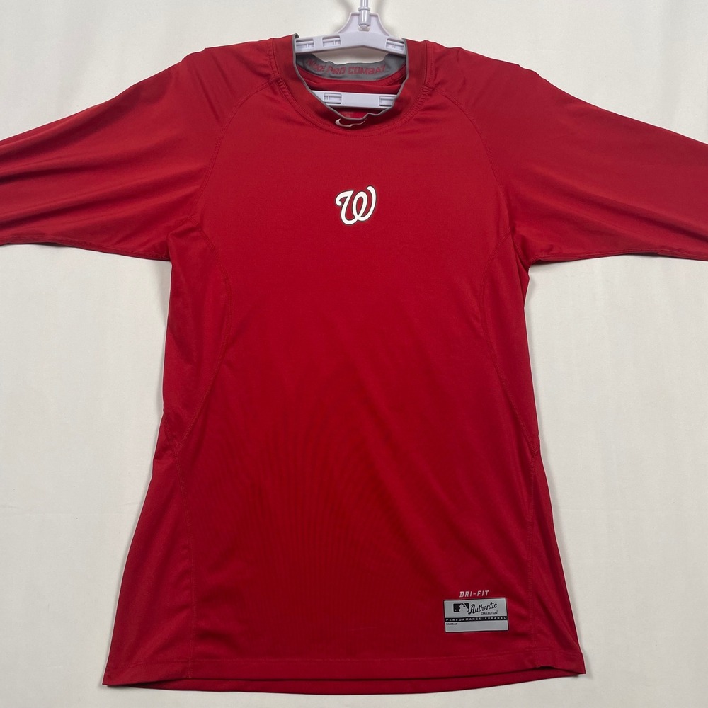Nike Pro Combat Nationals Dri-FIT Long Sleeve Baseball Shirt Performance Mens Sm